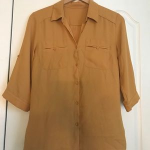 New York & Company Tops - Mustard button down blouse New York & Company Tops - Mustard button down blouse
